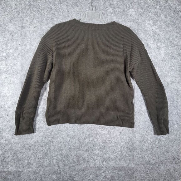 Madewell Women's Green Chunky Knit Patch Pocket Sweater Size M - Picture 6 of 9